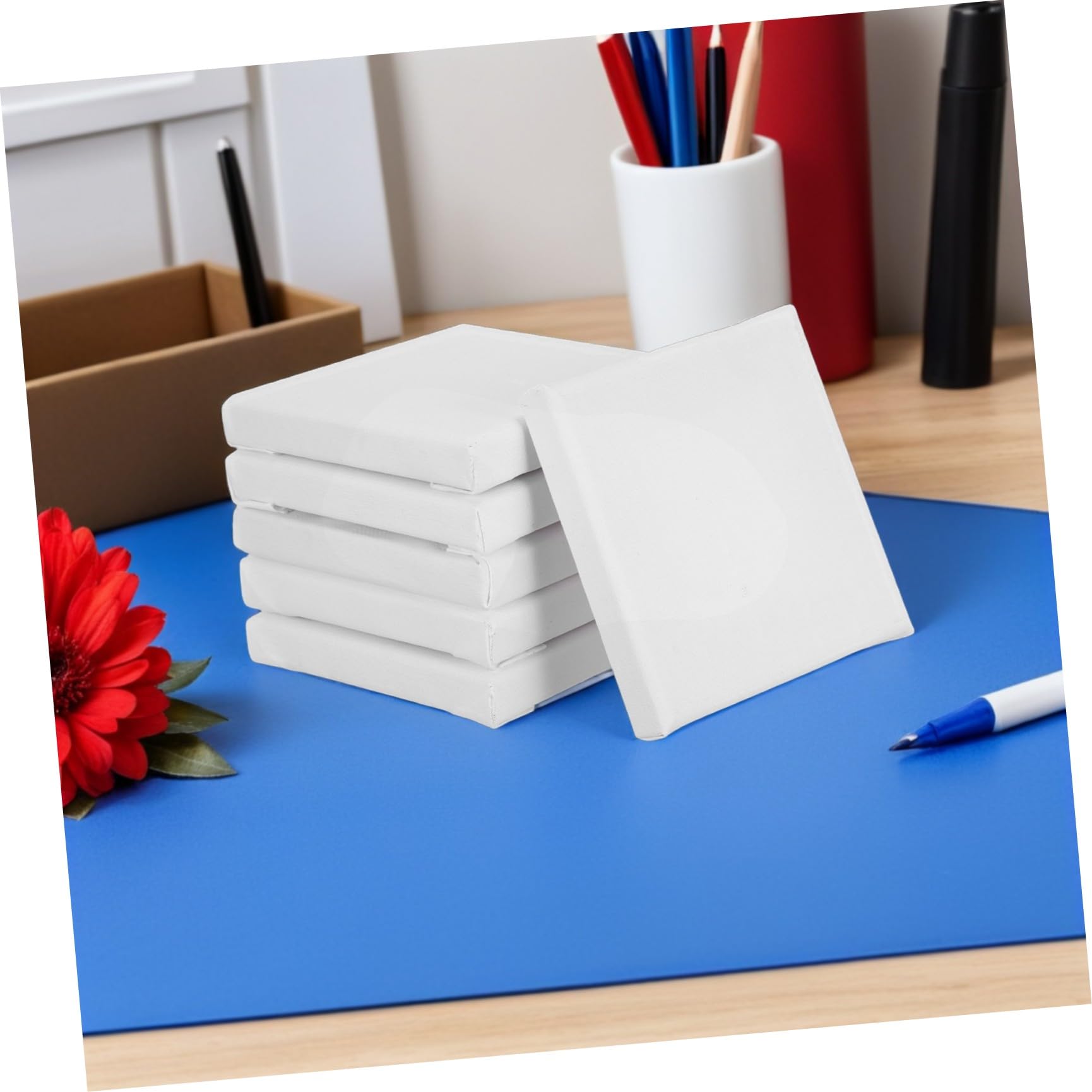15 Mini Toiles à Peindre en Coton 10x10 Cm Petites Toiles D'art pour Peinture Créative Lot de 15 pour Ateliers Bricolage et Décoration Murale