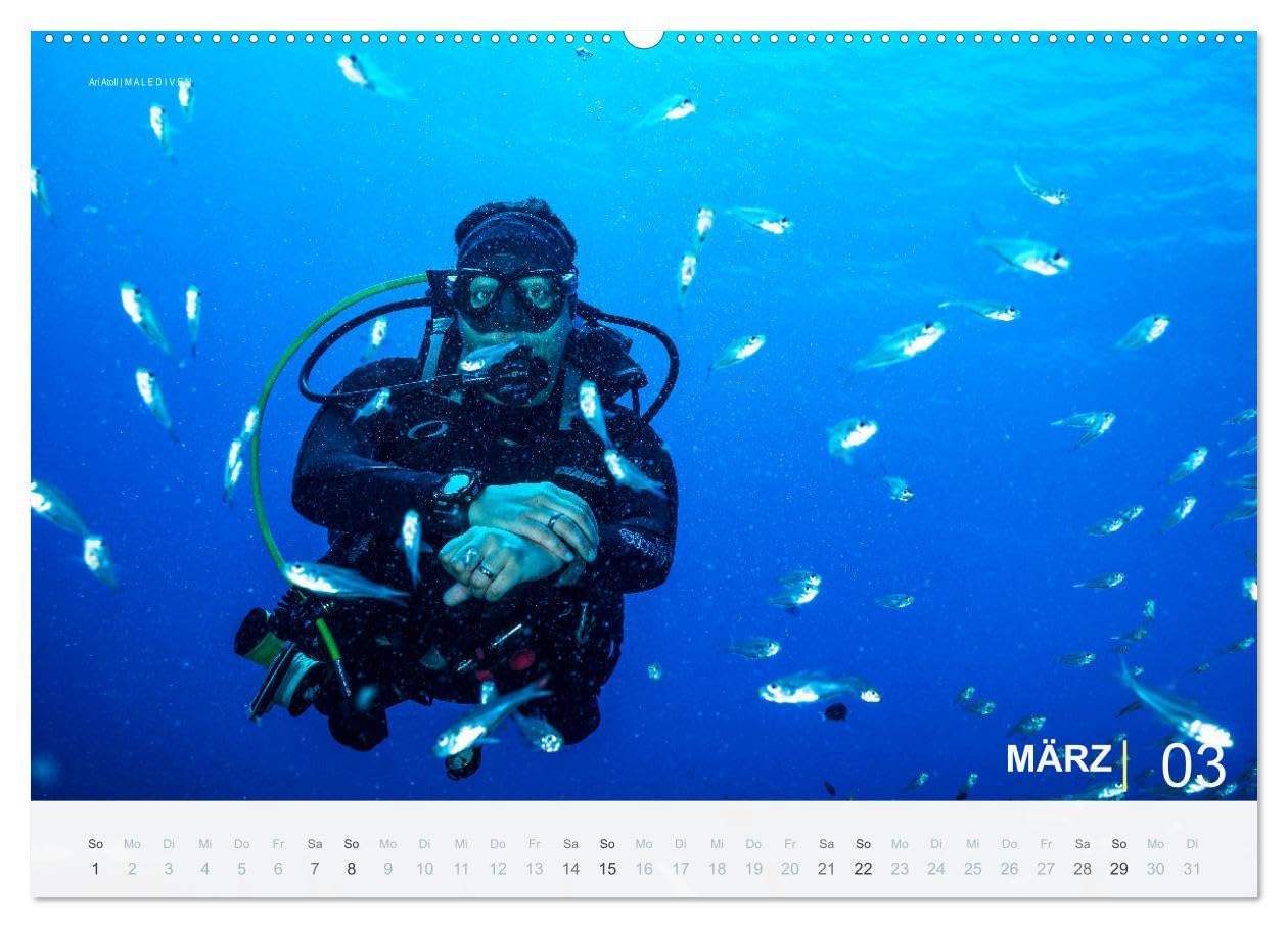 Einfach Tauchen - Wunderbare Tauchplätze und Korallenriffe (Wandkalender 2026 DIN A2 quer), CALVENDO Monatskalender: Farbenfrohe Unterwasserfotos der beliebtesten Reisezielen für Taucher.