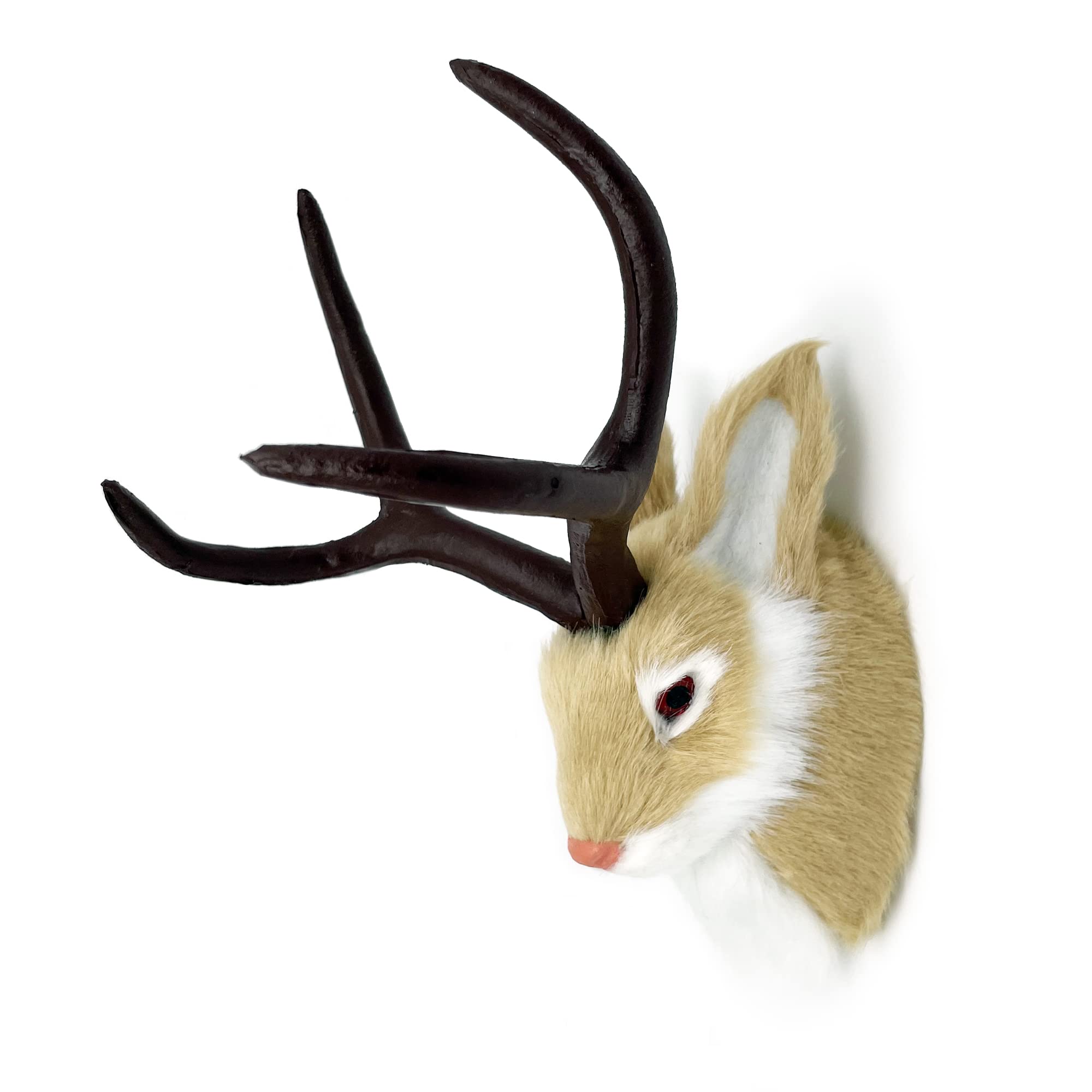 FlyEgg3 Color~Realistic Jackalope Rabbit Taxidermy Replica Figurine for Easter Holiday Decoration Selling (Brwon)