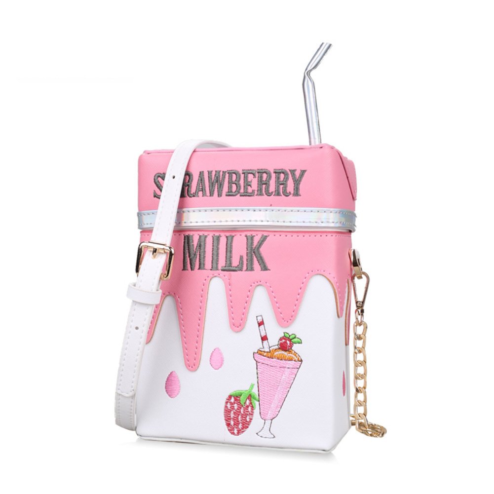 Sac boîte paille rose avec chaîne métallique chic et rigide - 5