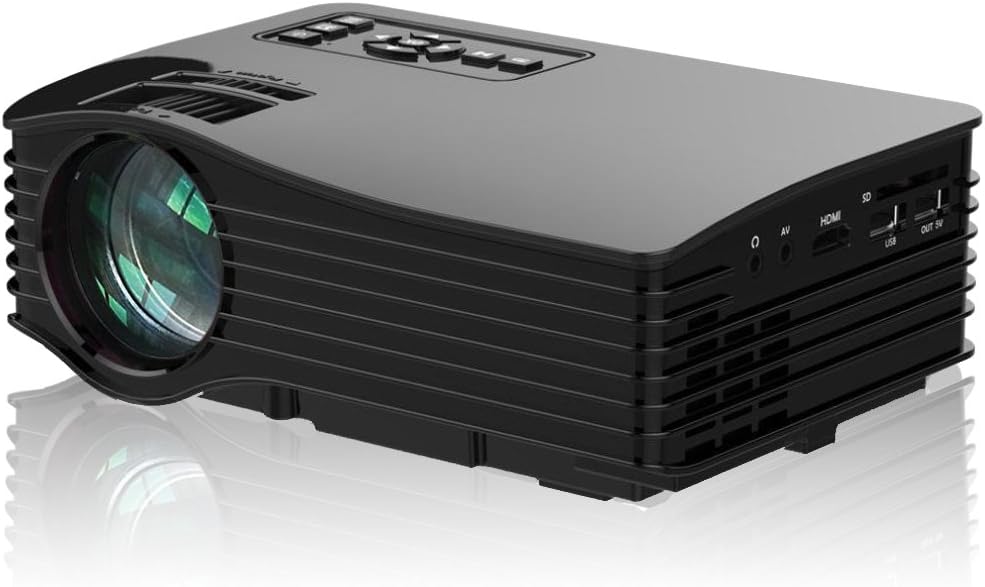 Video Projector, Yisale HD 1080p 1000 Lumens HDMI Portable Mini LED Projector for Home Cinema Theater Entertainment Meetings Media Player Gaming Outdoor Activities with AV/USB/SD-Black