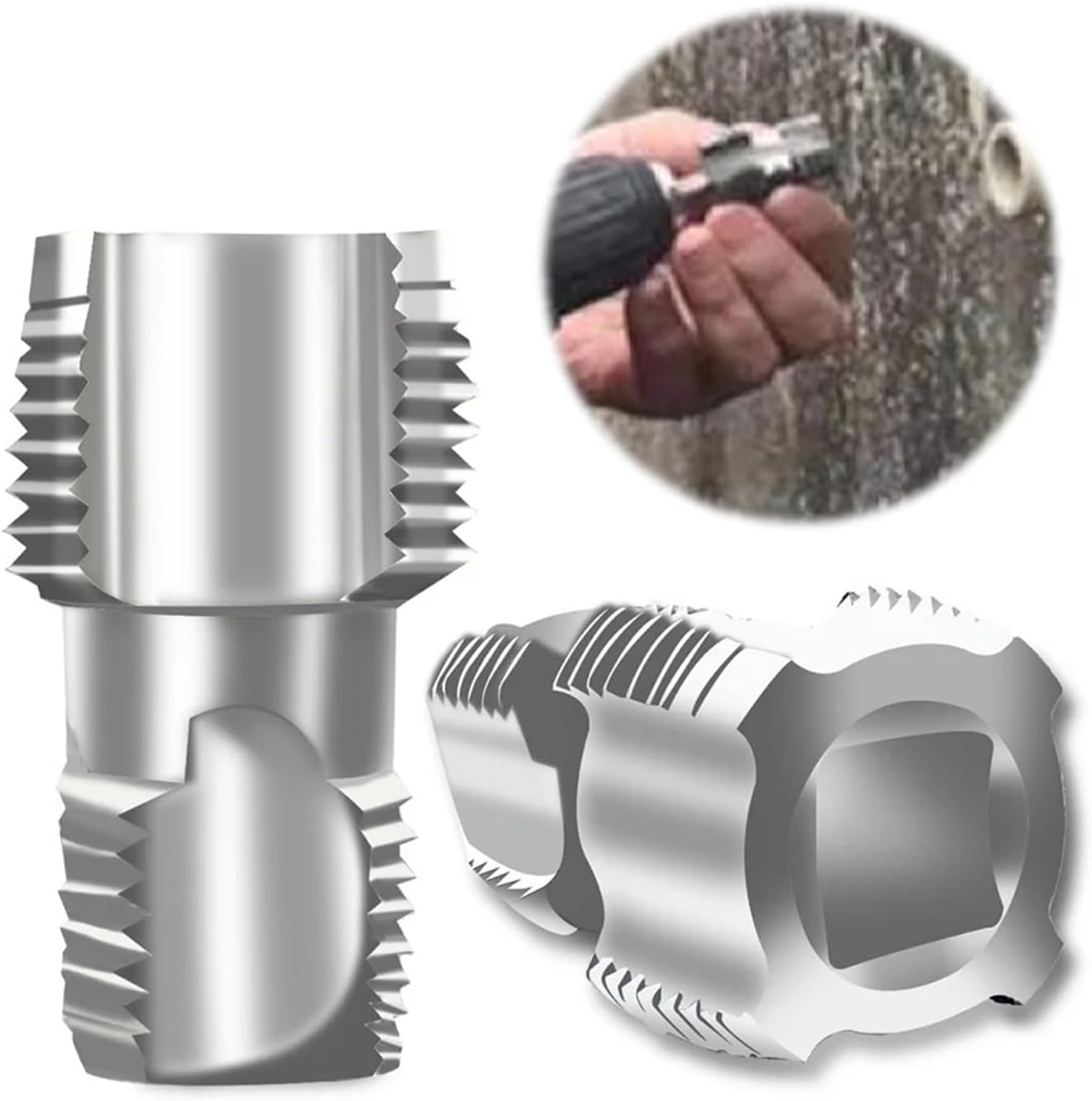 Pipe Tap Set 4/6 Points PPR Water Pipe Internal Thread Opener Tapered Tap for 1/2in 3/4in Pipes Inner Threading Making