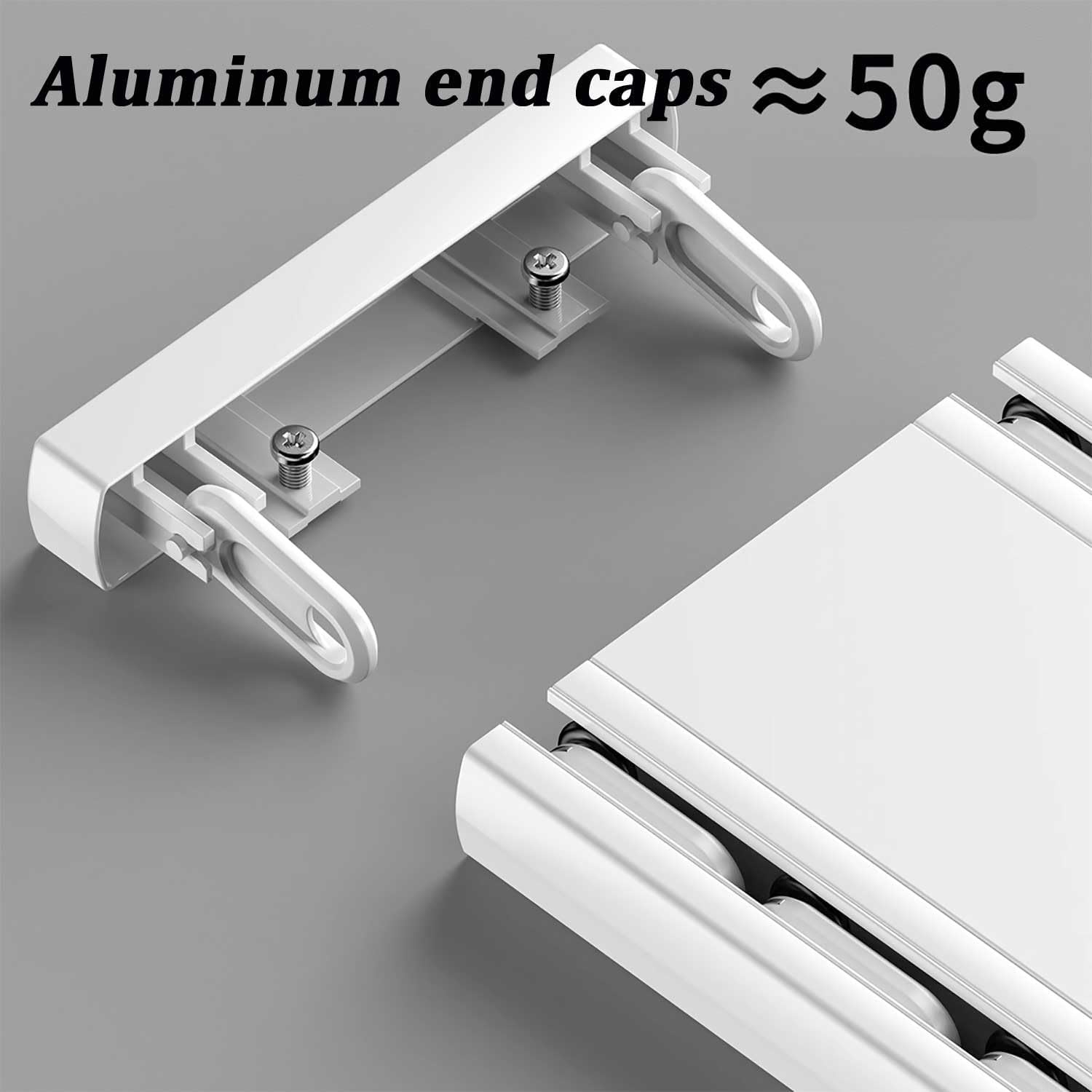 Heavy-Duty Double Curtain Track Set for Ceiling Mount - Easy Install Curtain Rods for Living Room & Bedroom - Room Divider Rails (White, 1.5m/4.9ft)