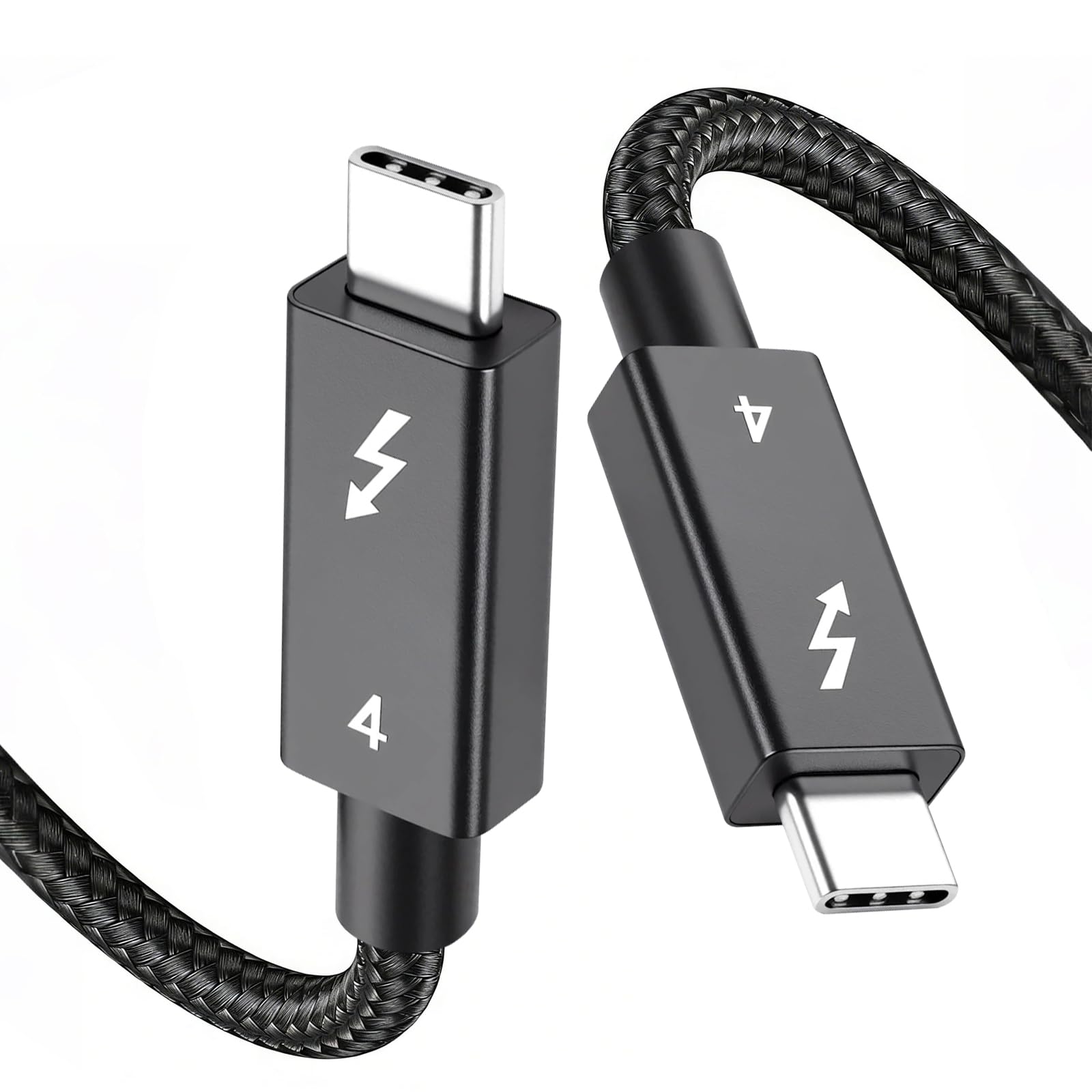Puiseno USB4 Kabel 40Gbps 240W Schnellladen, Thunderbolt 4 kompatibles USB-C Datenkabel mit 8K@60Hz Videoübertragung, USB-C Monitor Kabel mit DP Alt Mode für MacBook, iPad, Dockingstation(0,5m)