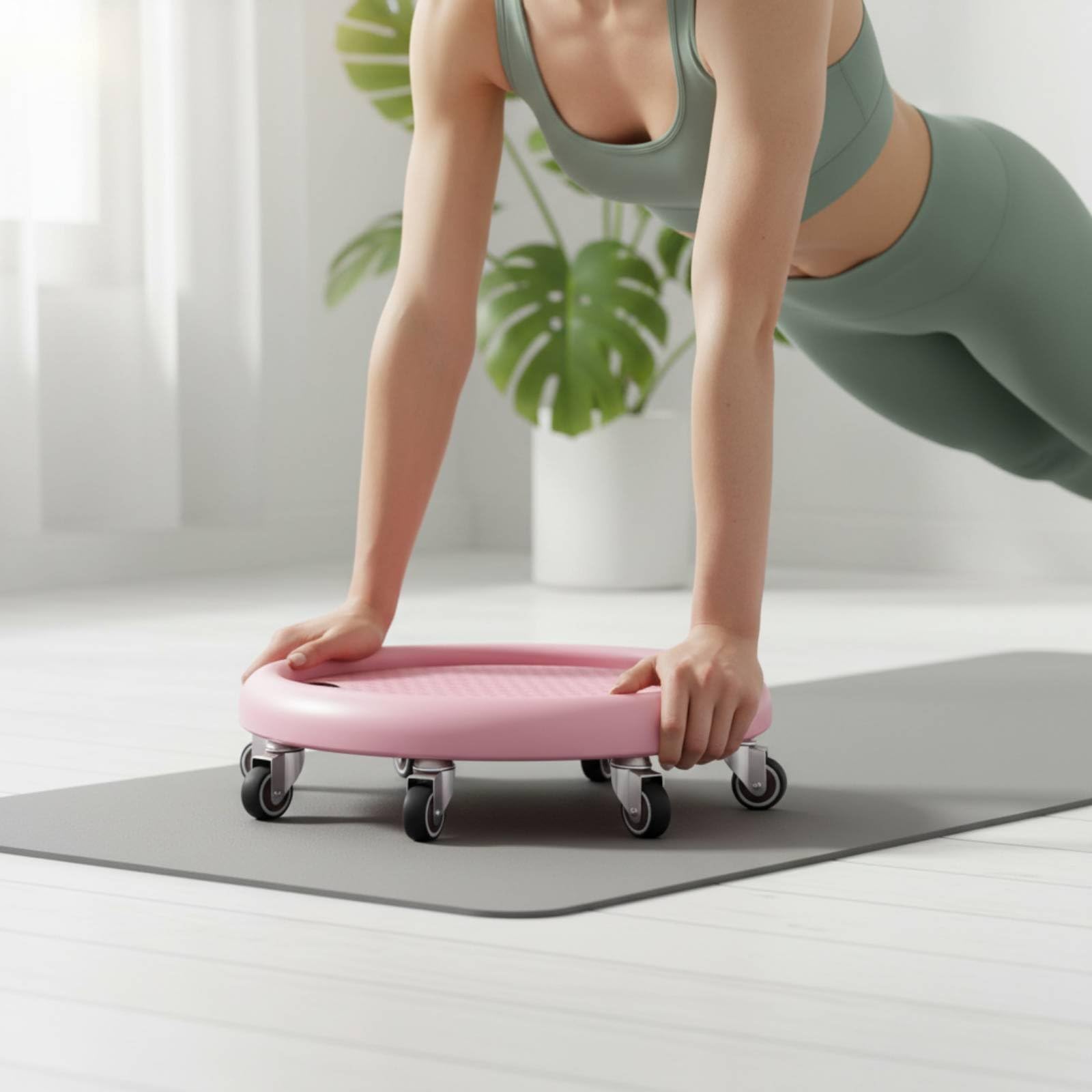 Gralara Ruota Addominale Donna con Disco Scorrevole Rullo per Addominali Attrezzo Core Training Movimento E Silenzioso su 360 Gradi Base Ampia E Stabile con