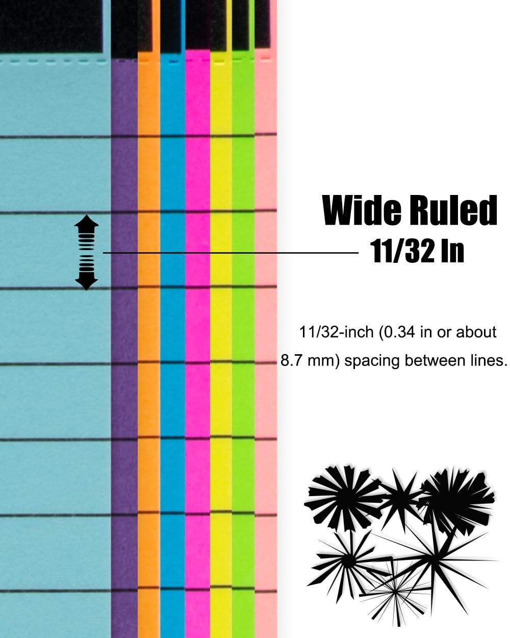 Magecubiku Colored Legal Pads 8.5 x 11 inches 8 Pack,70 GSM/19 LB Rainbow Wide Ruled Writing Pad High Brightness Neon Pads 8 Colors 30 Sheets Per Note pads for School,College,Office,Business-Large