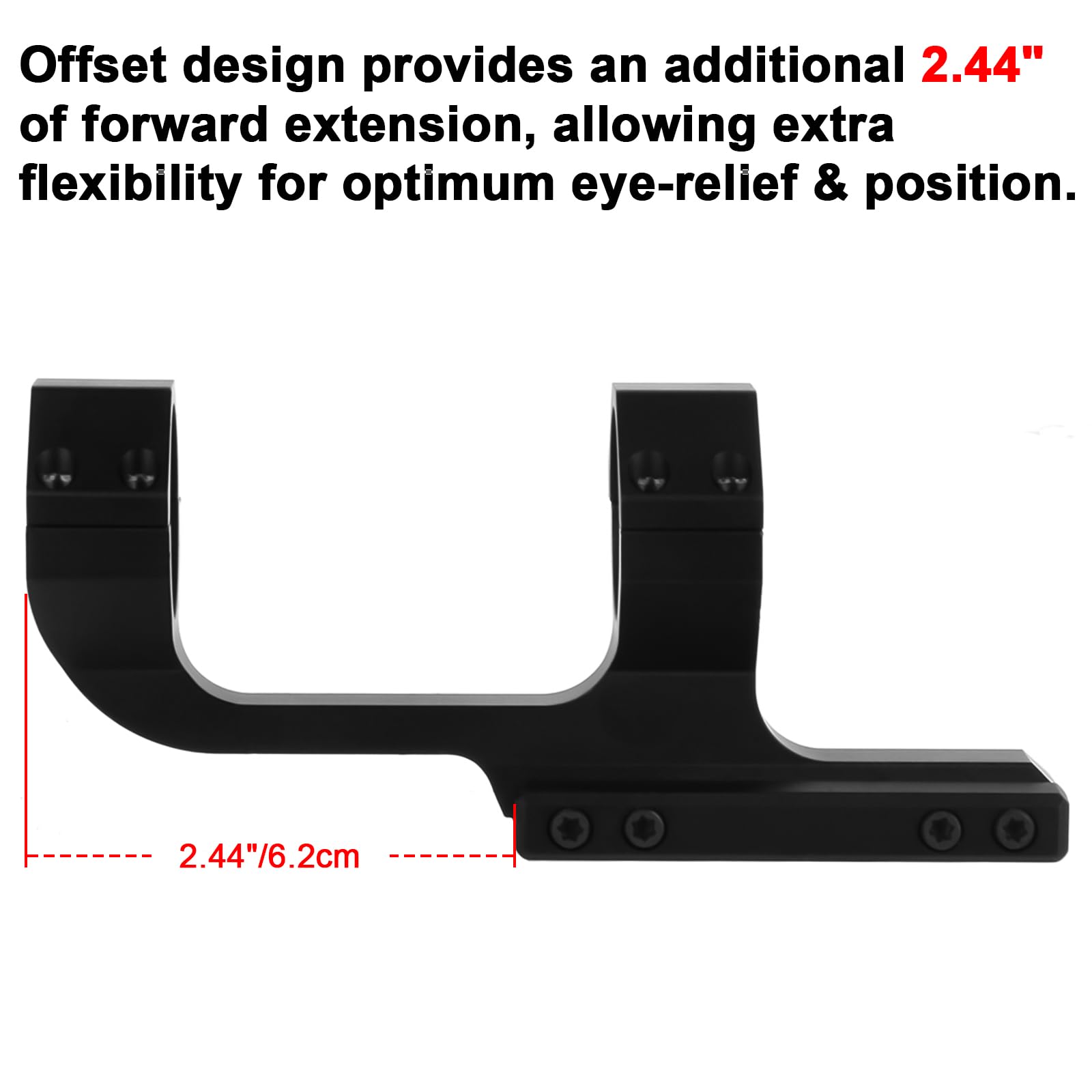 Anneaux de Montage de Lunette Tactique avec goupille d'arrêt 30mm Profil Mince Double Anneau Supports décalés pour Picatinny Rail