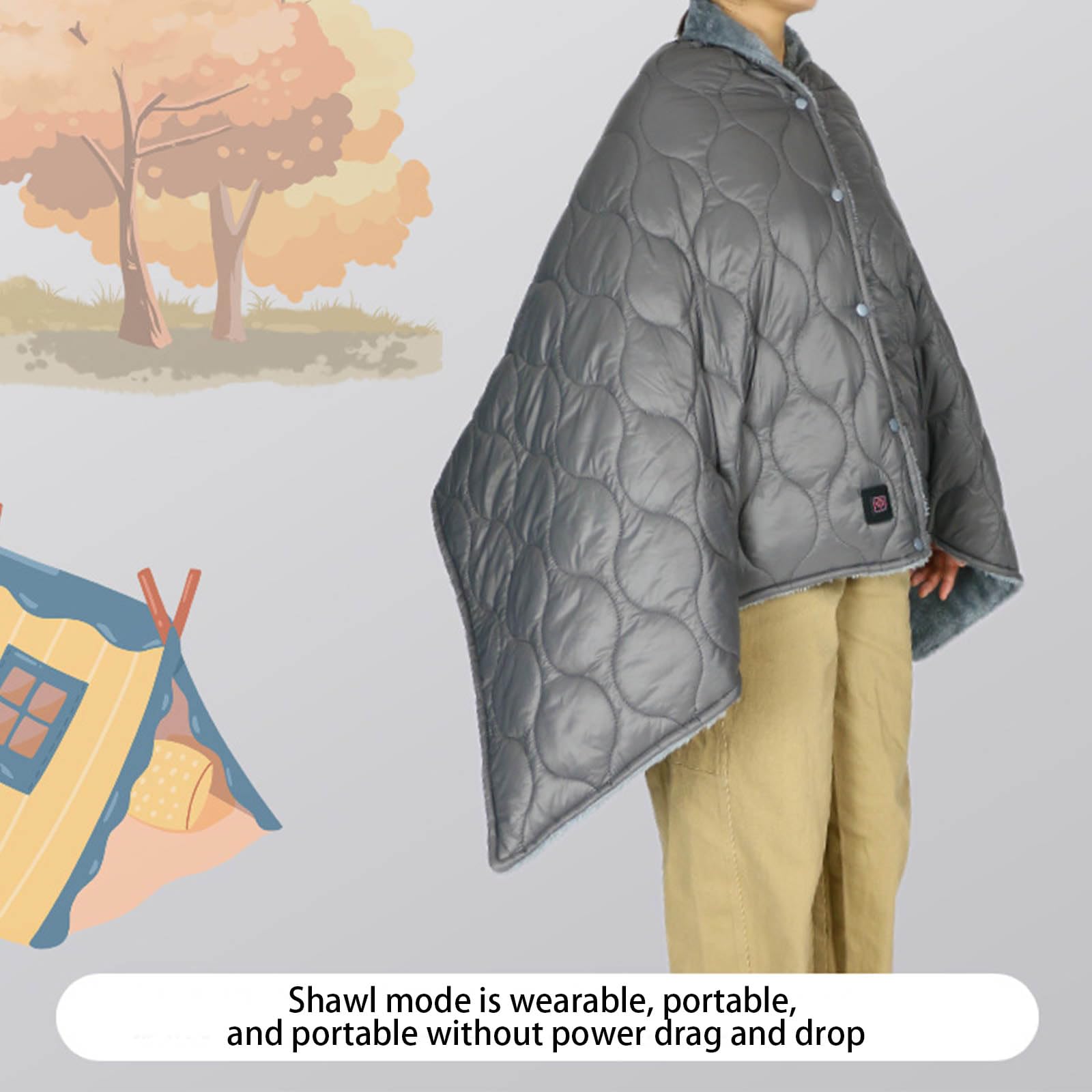 Manta térmica impermeable para mochileros con 3 enfoques de temperatura, plan denso de seguridad, 160 x 70 cm, almohadilla térmica eléctrica transportable para exteriores
