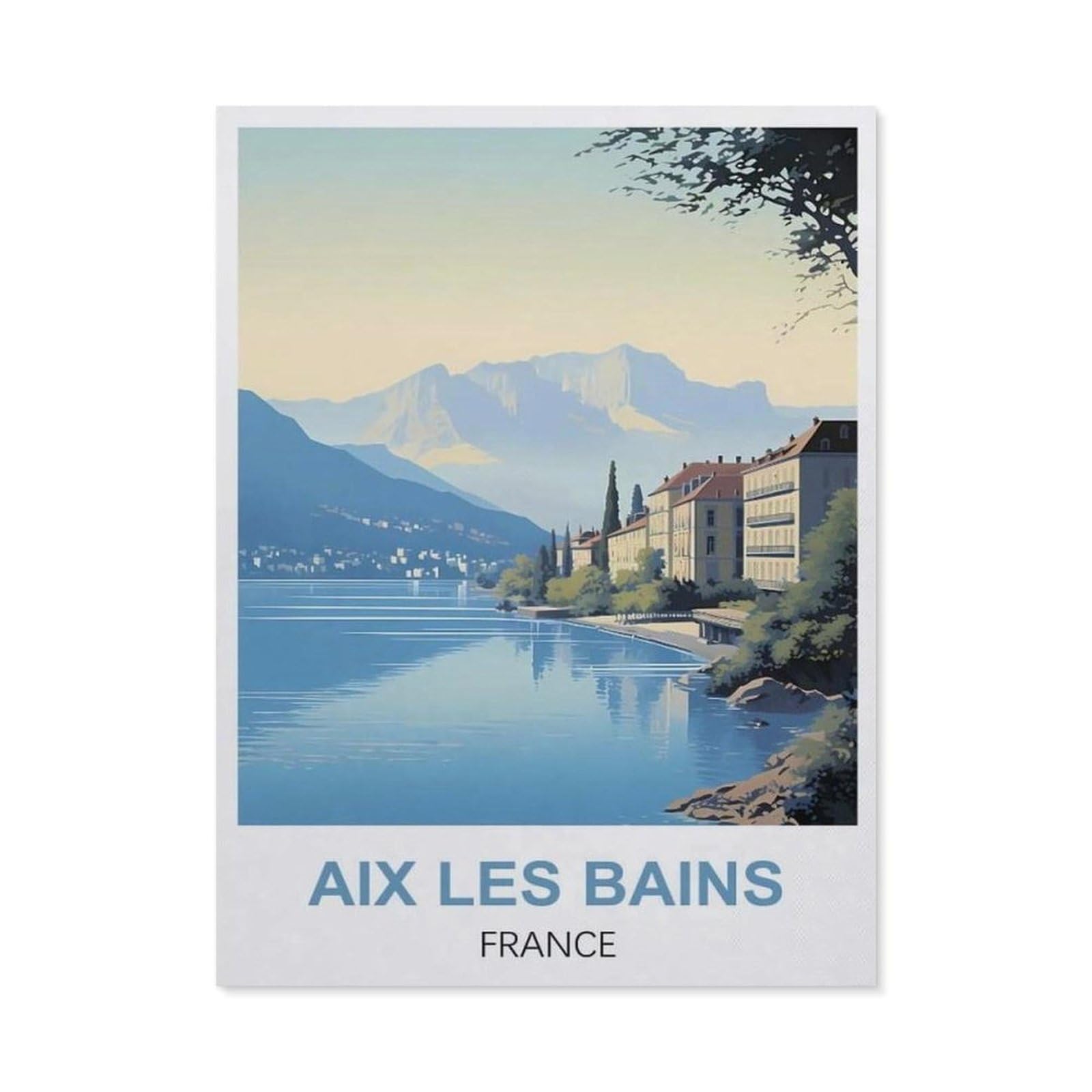 Vintage Art Metal Signs Funny Sign，Aix Les Bains France(30x40cm）