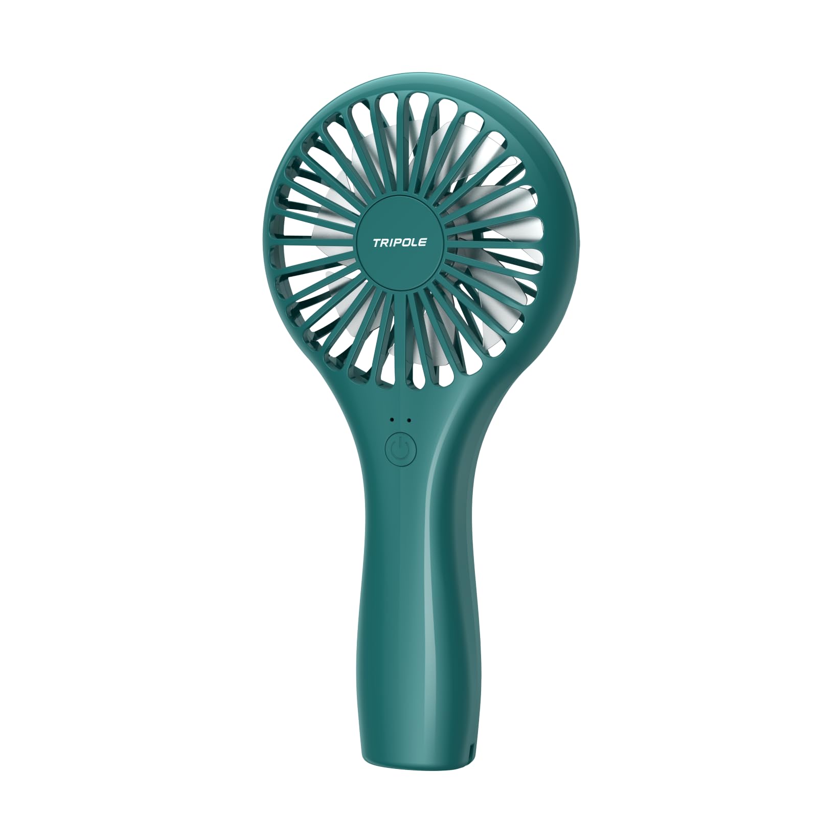 TriPole Mini Portable Handheld Fan - Personal Battery Operated, USB Rechargeable, Strong Wind, Small Electric Makeup Eyelash Fan for Stylish Women Kids Girls Travel Summer Retro Gifts, Dark Green