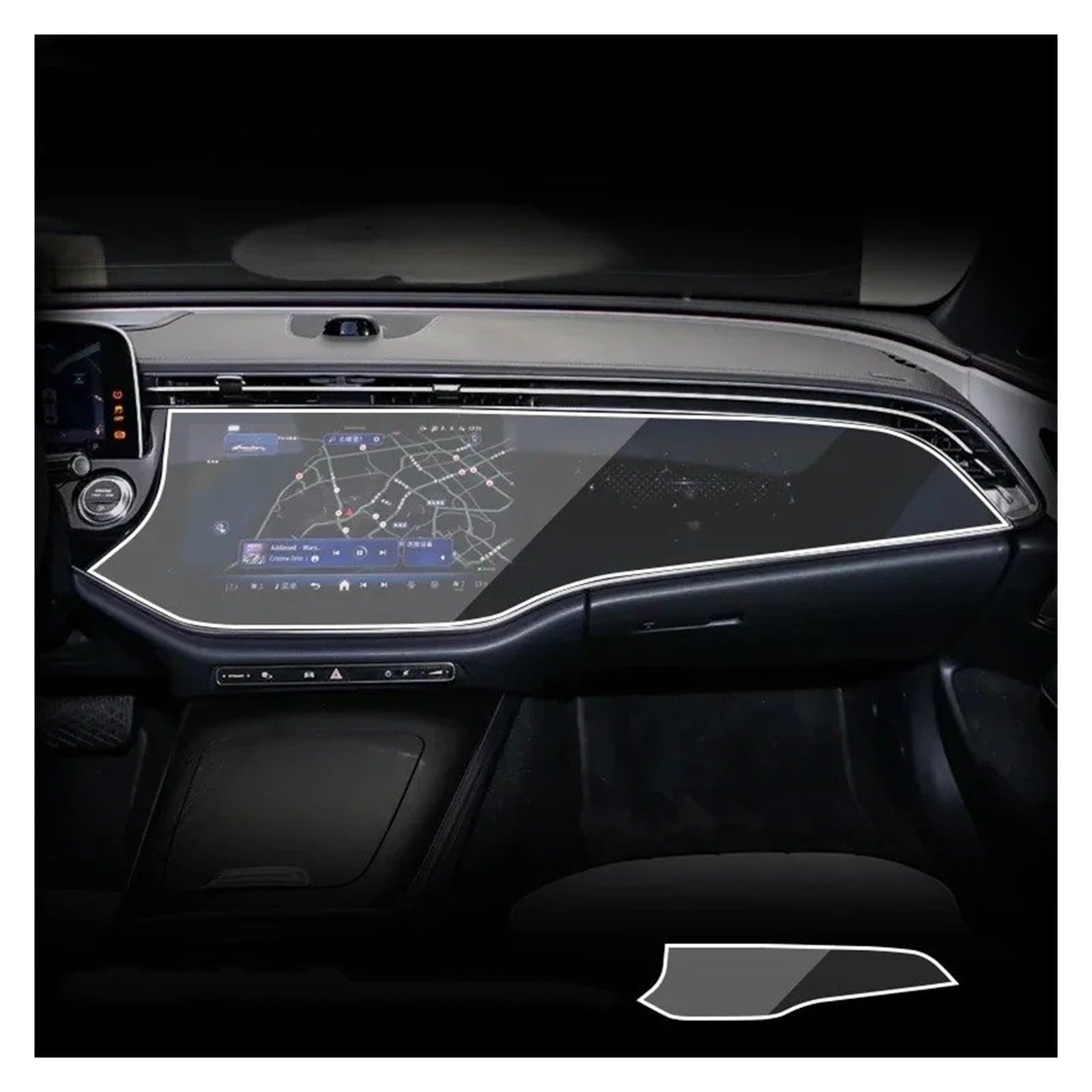 Film de Protection d'écran en Verre trempé pour système de Navigation GPS de Voiture Benz Classe E W213 W214 (2017-2024) (GPS Film LM 2024)