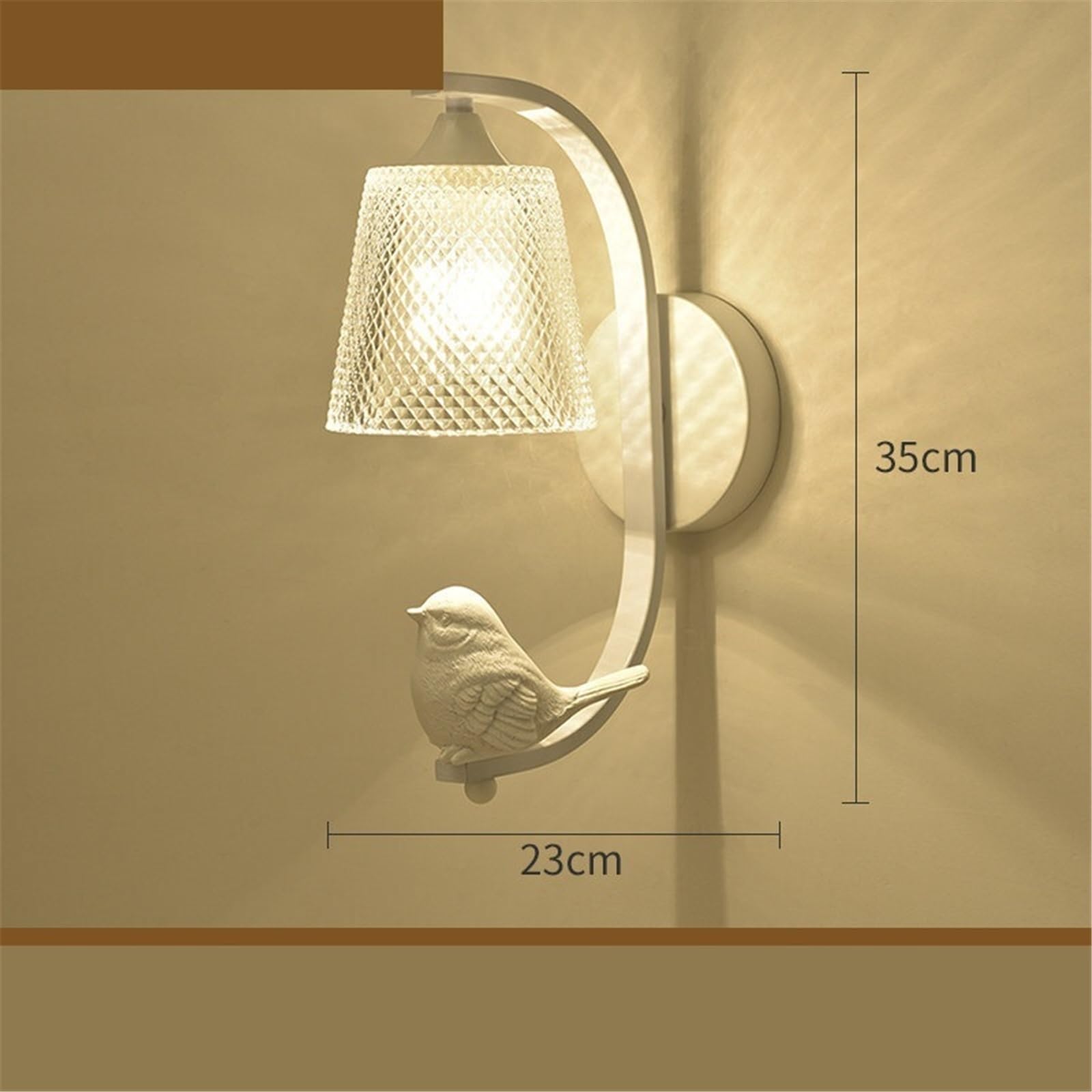 Kinkiety Ptak Decor zakrzywiony żelazny kinkiet ścienny szklana lampa ścienna Oświetlenie wewnętrzne