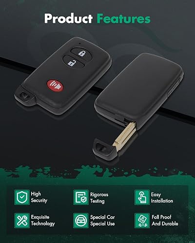 Miniatura 8 de SCITOO 1 llavero remoto de entrada sin llave de repuesto para llave de automóvil sin cortar para Toyota 4Runner 2010-2019 para Scion tC 2011-2016