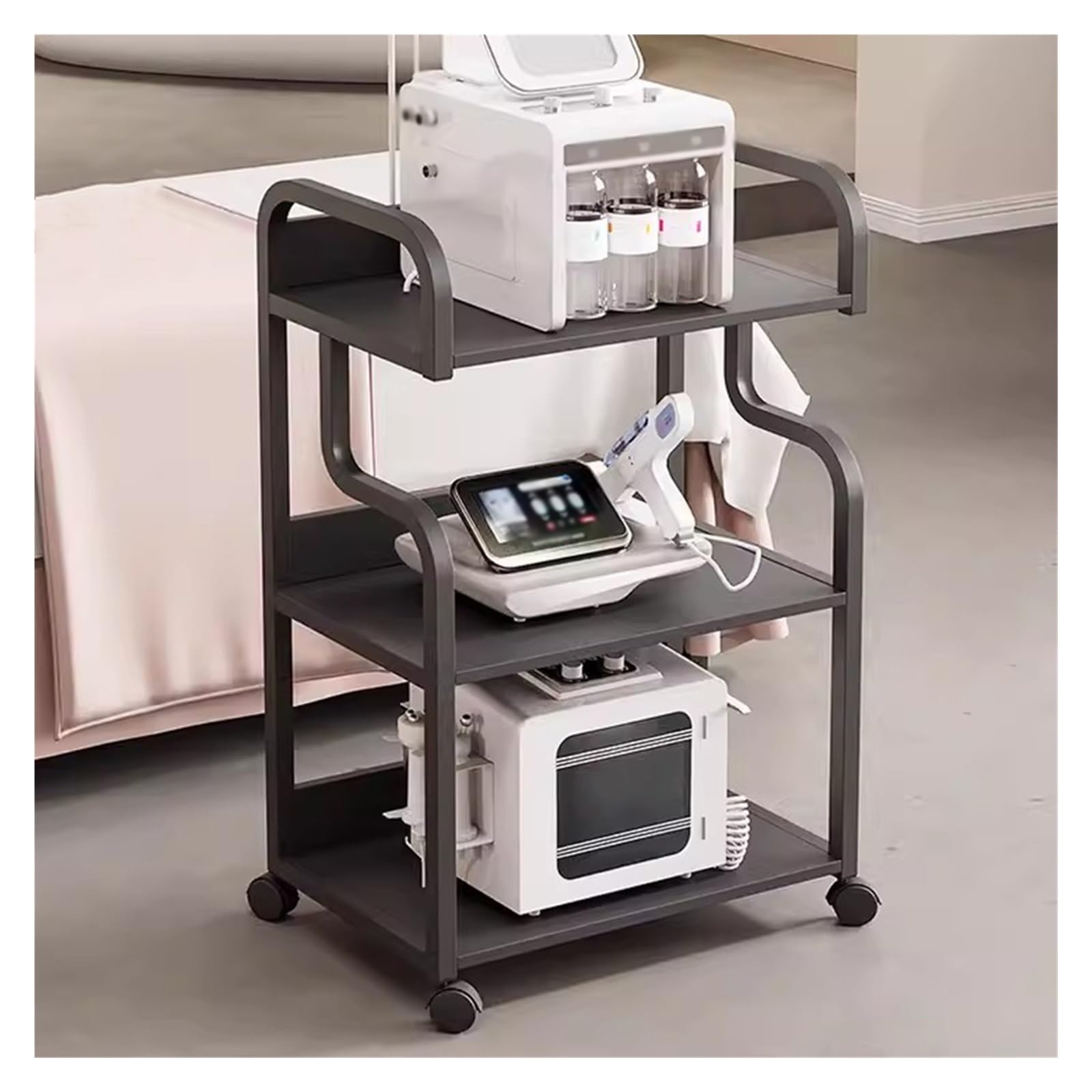 Carrello Portaoggetti in Acciaio per Bagno Cucina Parrucchiere Estetista 4 Ruote