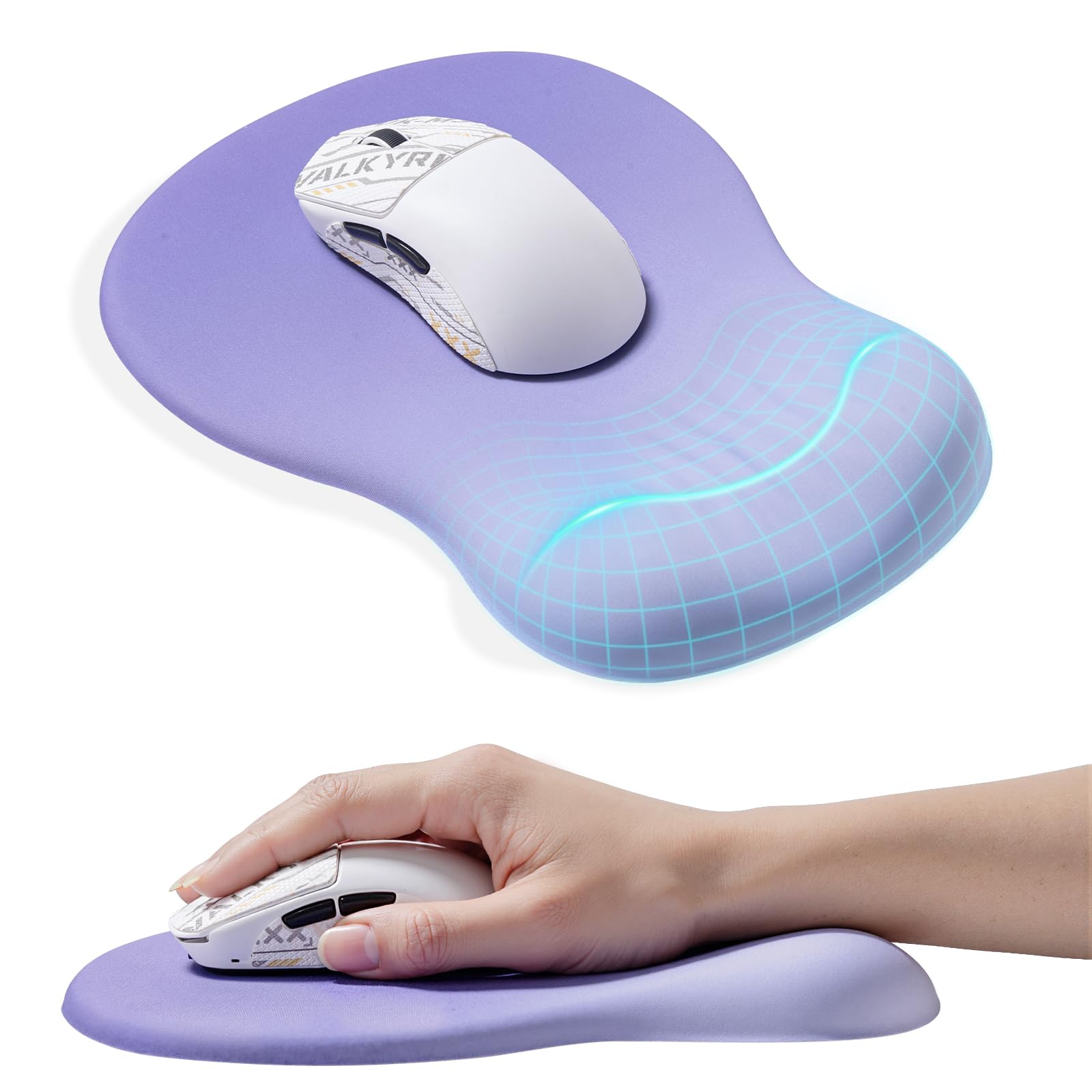 – Ergonomic Mouse Pad with Wrist Rest - Purple Mousepad Wrist Support, Memory Foam with Massage Design Wrist Rest for Mouse