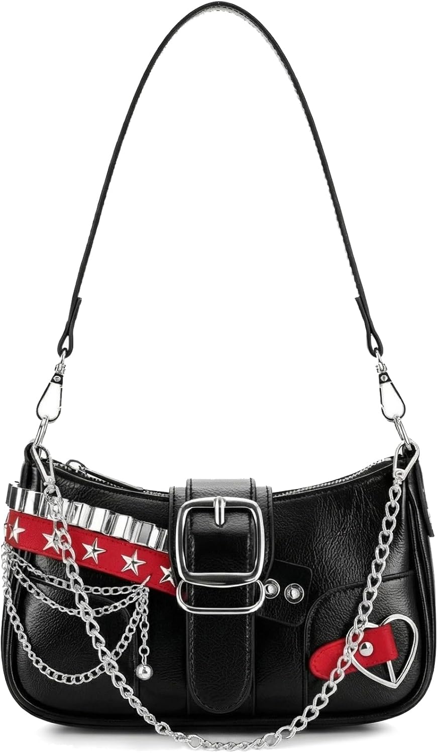 Cute Y2K Purse for Women - Vintage Star Pattern Shoulder Bag, Punk Style Y2K Handbag, Retro Crossbody Bag for Women