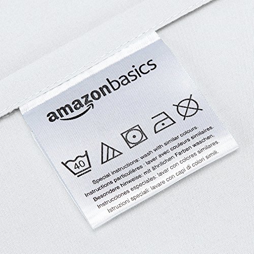 Amazon Basics - Funda de almohada de microfibra, 2 unidades, 50 x 80 cm - Blanco