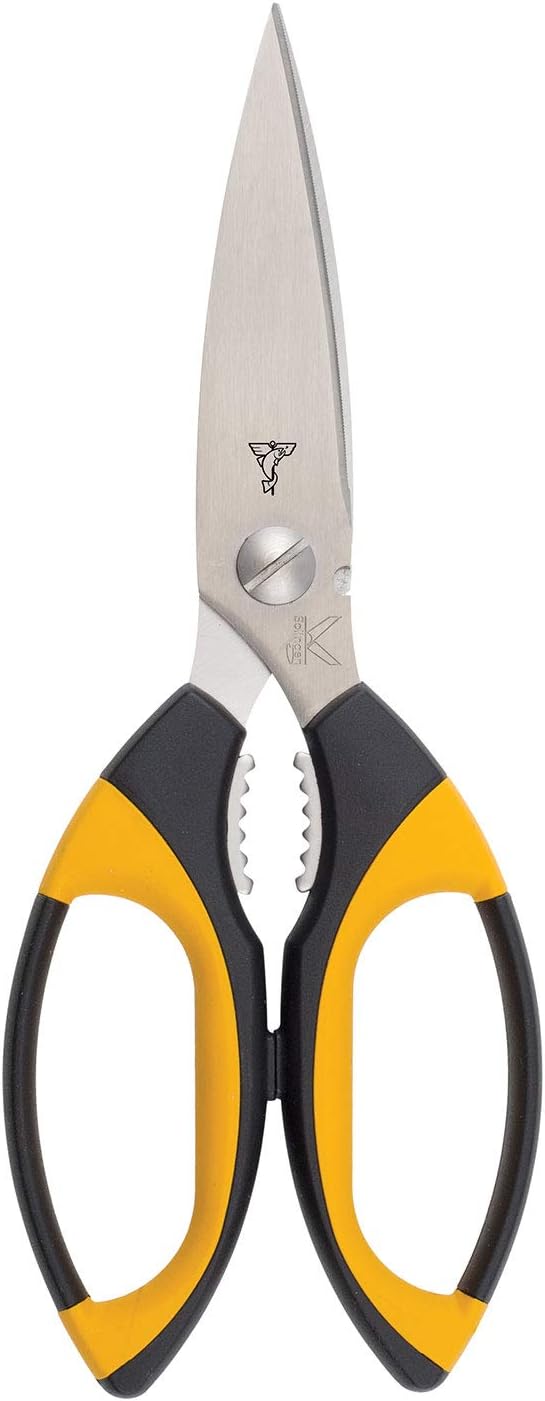 Dr. Slick Heavy Duty Prep. Scissor, 8-1/2", Black/Gold Rubber Handles, w/ wire cutter, straight