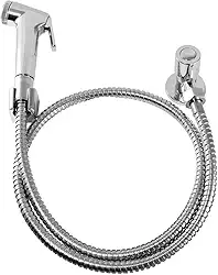 Ducha Higiênica Completa com Registro 1/4 de Volta, Gatilho Plástico Cor Inox e Mangueira Flexível Inox 1,20m – Instalação Fácil