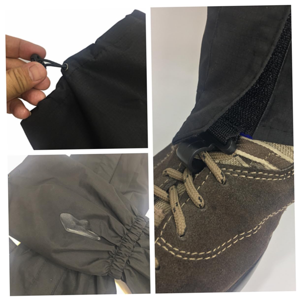 ABOOFAN 3paires Guêtres De Randonnée Étanches Et Respirantes pour Ski Et Alpinisme Eau Neige Ajustables Noires