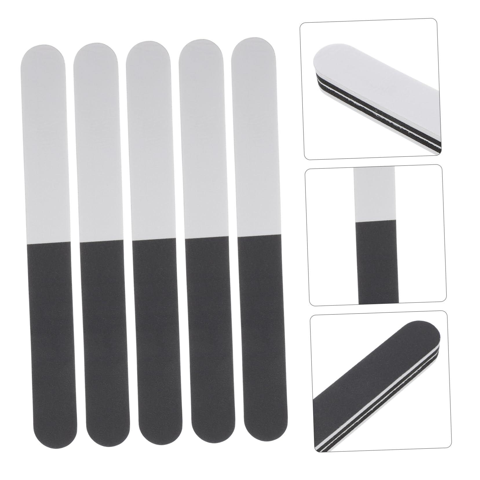 PLAFOPE Set 5 Bastoncini Abrasivi Per Modelli in Plastica, Strumenti Per Levigatura e Lucidatura Multifunzione, Utensili Per Modellismo Miniature, 3 Faccette Abrasive (nero, Bianco, Grigio