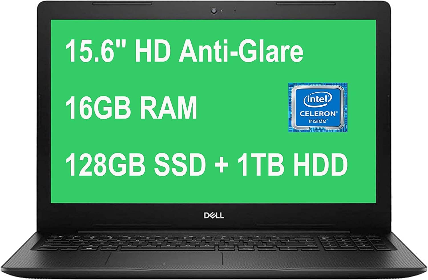 Dell Inspiron 15 3000 Business Laptop | 15.6 inch HD LED Backlit Display | Intel Core Celeron 4205U | UHD Graphics | Webcam | HDMI | Windows 10 Home in S Mode (16GB RAM | 128GB SSD | 1TB HDD)