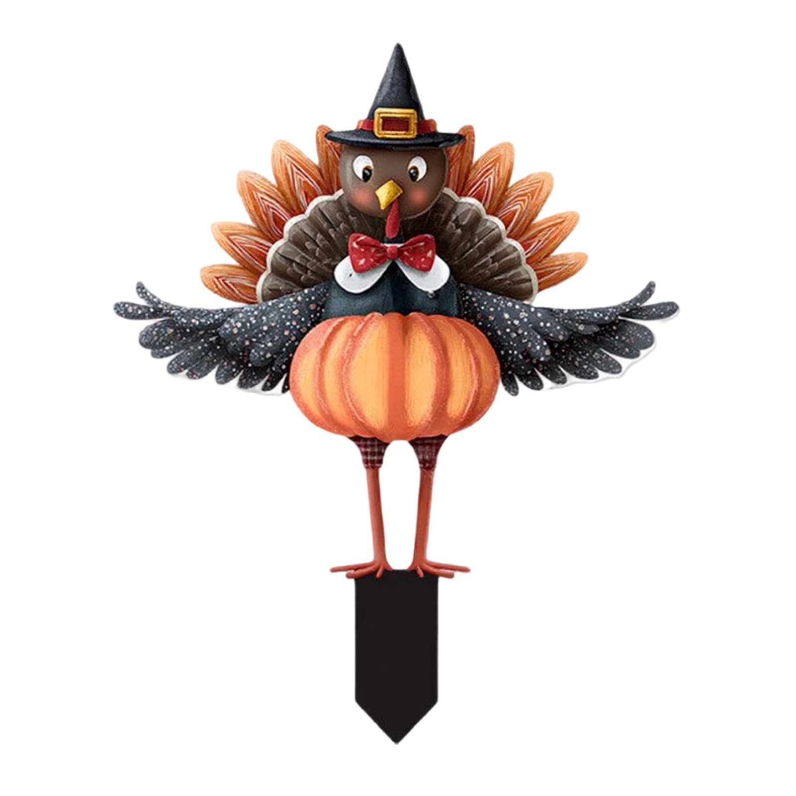 Thanksgiving Turkey Garden Stake, Wizard Hat Turkey Lawn Ornament with Pumpkin Design, Waterproof Acrylic Yard Sign for Autumn Harvest Decor, Outdoor Fall Holiday Decoration for Patio Pathway A