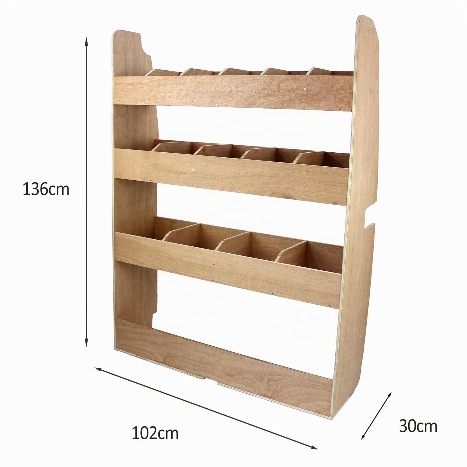 Estantería Madera para Furgoneta Transit 102x30x136cm Van Racking Sistema Almacenamiento Profesional para Constructores Electricistas Carpinteros Fontaneros Almacenamiento de Herramientas