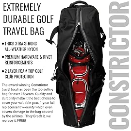 CaddyDaddy Golf CDYCON2GP Constrictor Grey with North Pole Golf Bag Travel Cover, Black/Grey