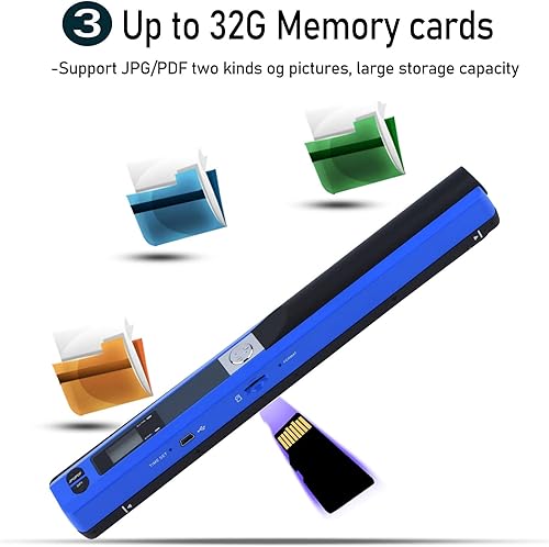 Miniatura 4 de Yoidesu Escáner portátil Escáner de lápiz USB Escáner JPG PDF USB 2.0 Escáner de alta resolución para imágenes claras, conveniente y práctico,