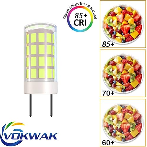 Miniatura 5 de VOKWAK Bombilla LED GY6.35 GY6.35 con base bipin T4 JC tipo 4W, bombilla LED halógena de 40 W, equivalente a bombillas halógenas AC110V120V130V (no