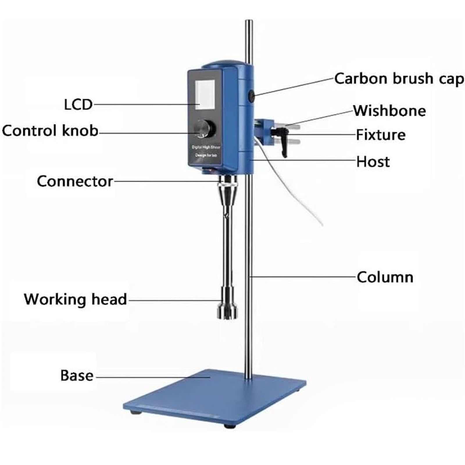 Émulsificateur D'homogénéisateur Dispersion À Affichage Numérique À Grande Vitesse Laboratoire,Écran LCD HD Réglable À Vitesse 2000 À 28 000 TR/Min,pour Peintures/Dispersion,50F