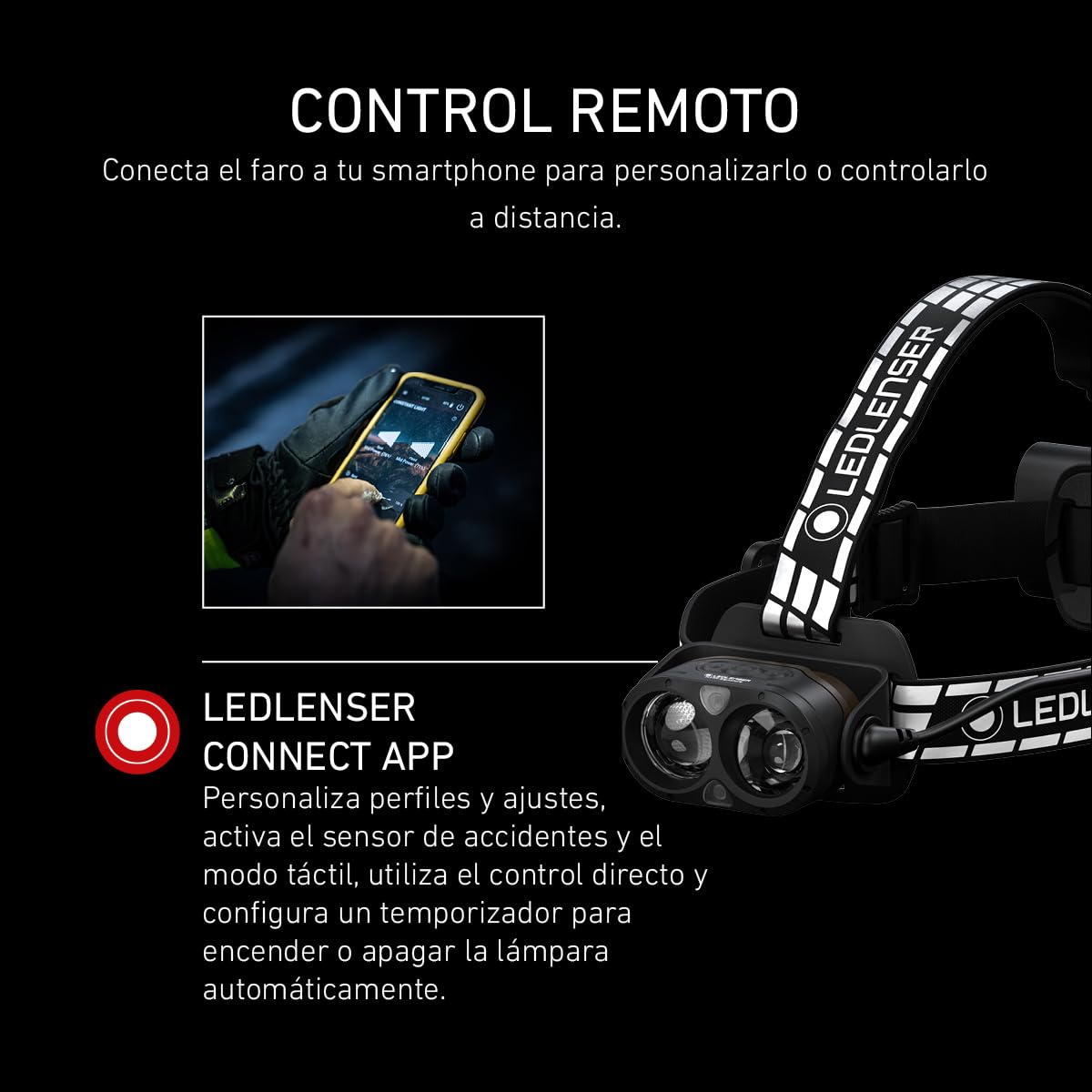 Ledlenser H19R Signature Linterna Frontal Recargable, 4000lm, 330m, IP68 | Haz focalizado, haz amplio y luz roja, Bluetooth, hasta 20h de autonomía, intensidad regulable, para pesca, camping | 2020