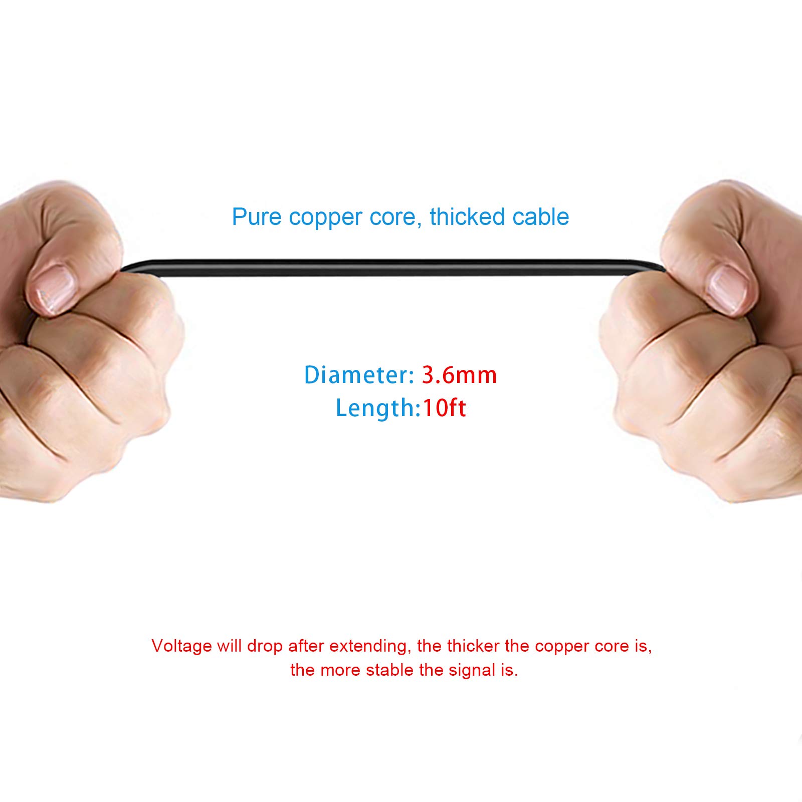 PixelMan Backup Camera Extension Cable,10ft 4 Pin Male to Female Rear View Camera Extension Cord for Dash CAM Mirror CAM Rearview Camera,Reverse Camera Wire for Car Pickup Truck SUV Van RV Trailer