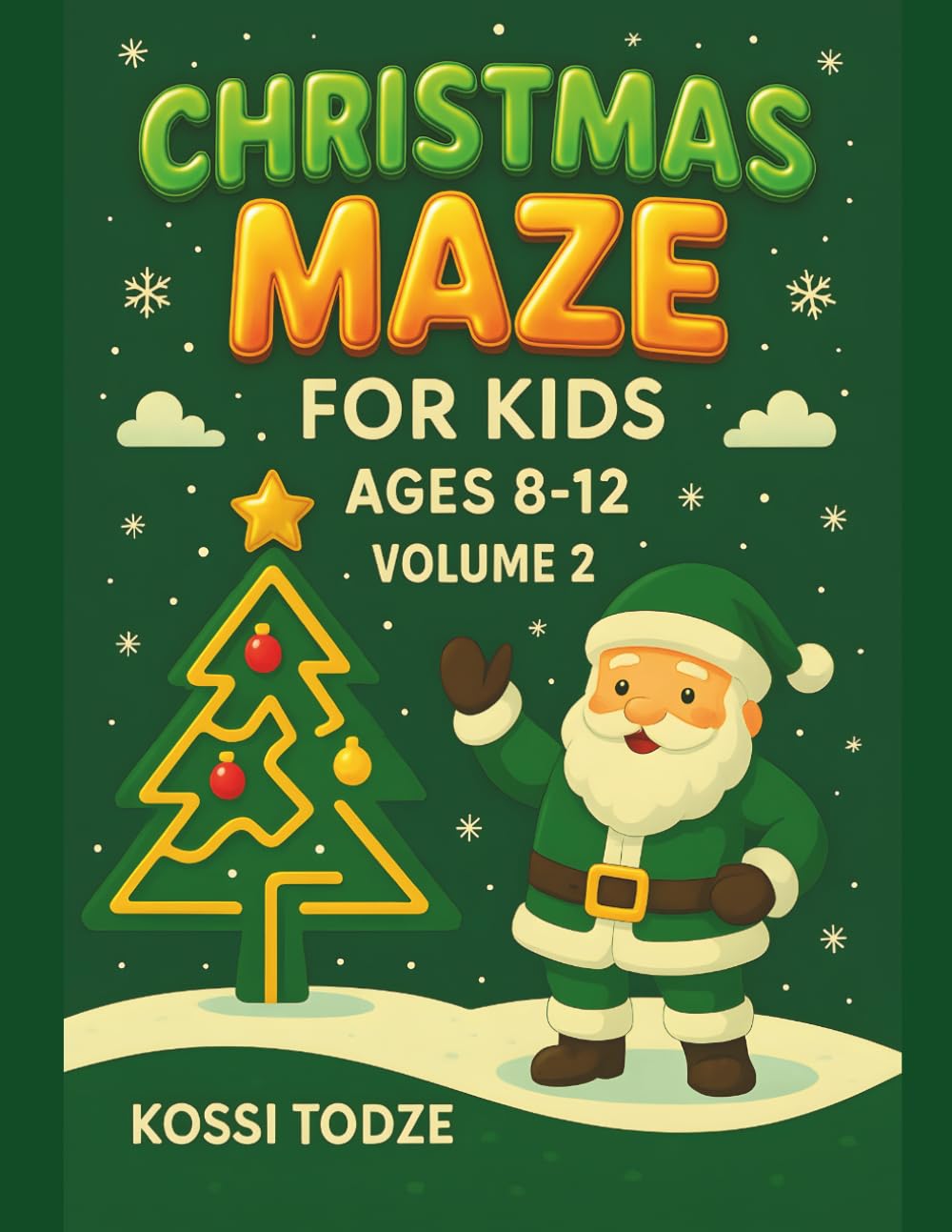 Christmas Maze for Kids Ages 8-12: Logic Maze Puzzles for Kids with Solutions Volume 2