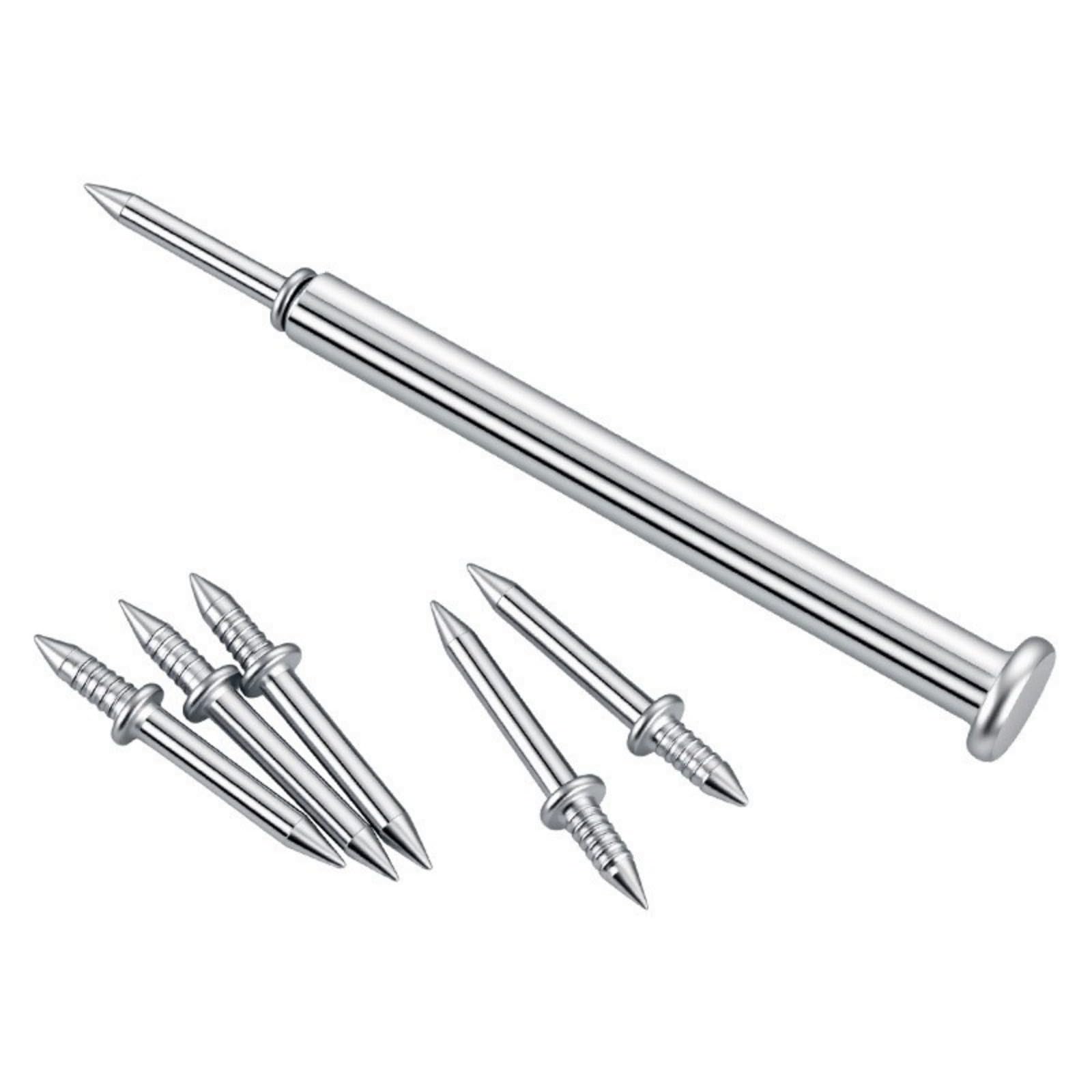 Zbiianxer 1 Pack Duty Galvanized Invisible Fasteners Two Way Headless Nails For Baseboards & Woodworking Not Track Left After Removal Double Headed Unheaded Nails