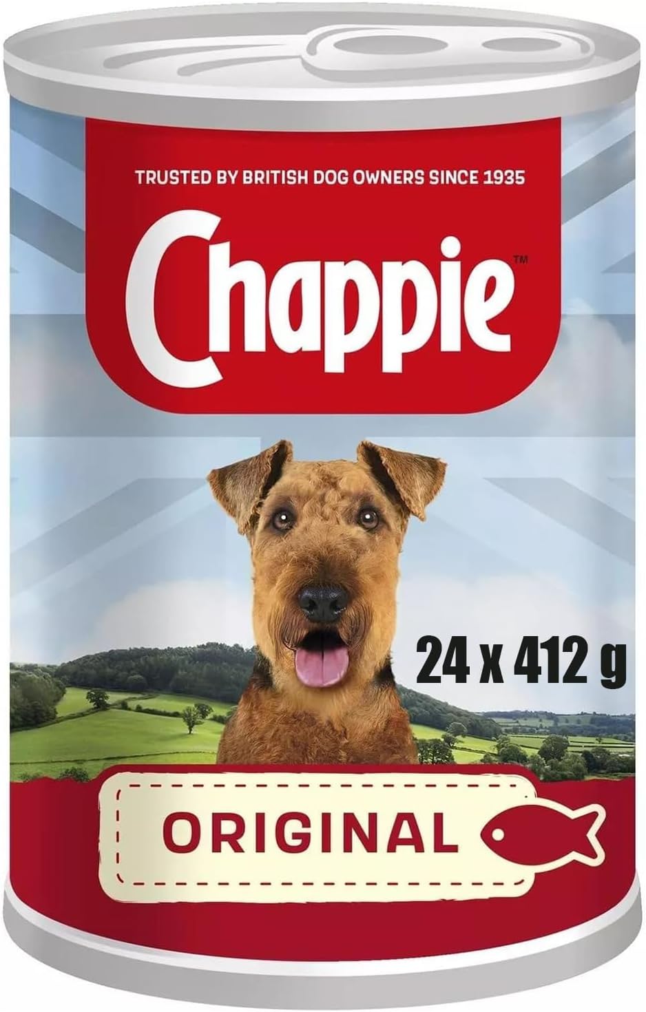 Chappie Adult Dog Food Wet Tins, Omega 3 & 6, 412g x 24