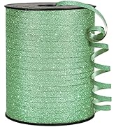 PartyWoo Green Ribbon, 500 Yard Curling Ribbon for Crafts, Balloon Ribbon, Glitter Ribbon for Gif...