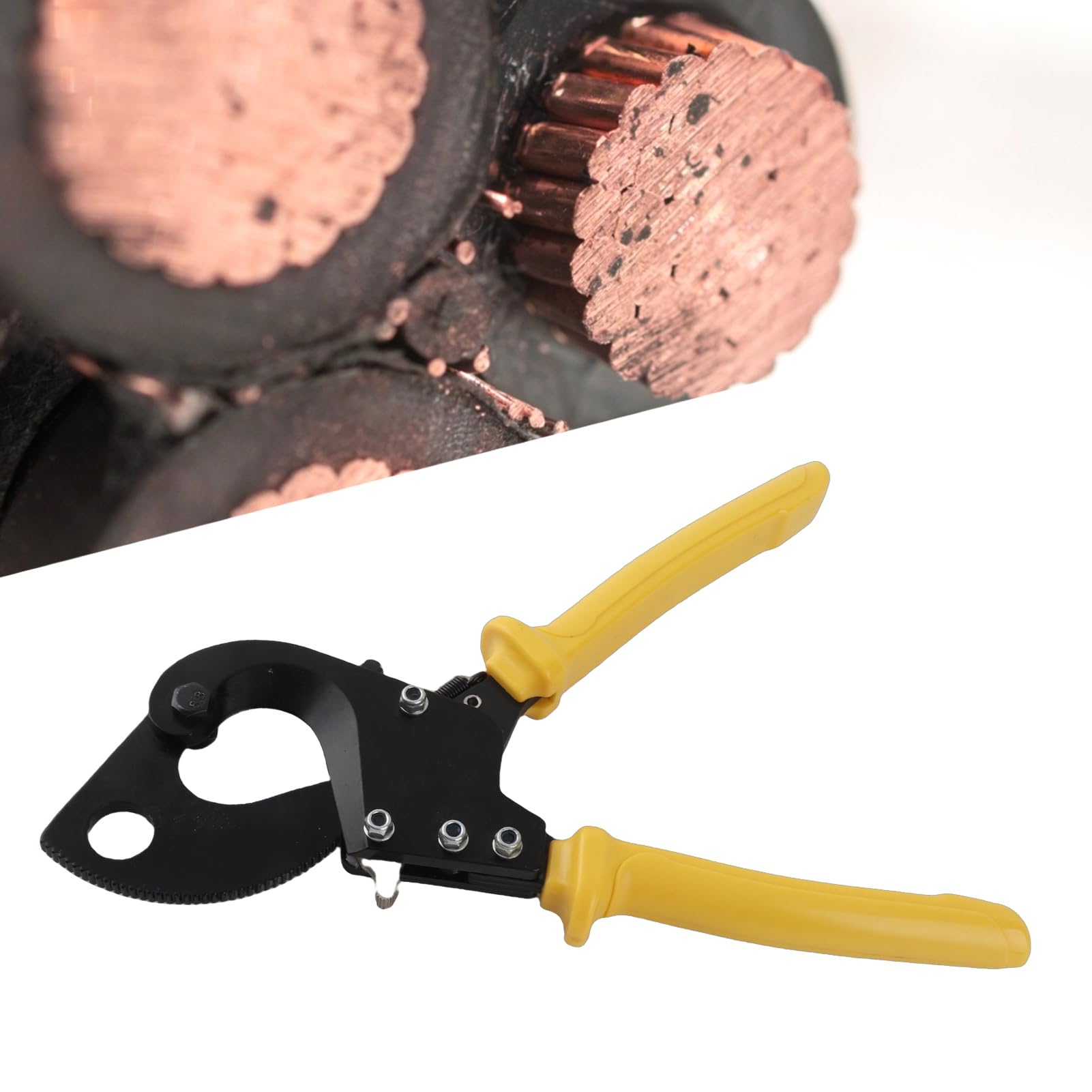 TOPINCN Cortacables de Acero de Alto Carbono, Tijeras de Trinquete para Uso