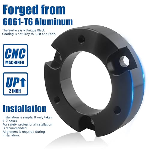 Miniatura 4 de GAsupply Kit de elevación delantera de 2 pulgadas, kit de nivelación de espaciadores de puntal compatible con Toyota Tundra 2WD 4WD 1999-2006