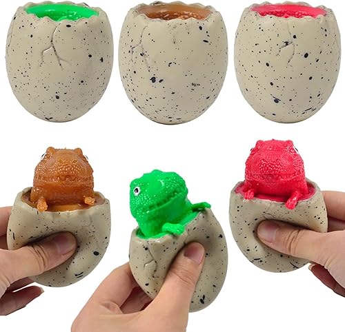 Juguetes para aliviar el estrés de huevos de dinosaurio, 3 unidades, lindas bolas para apretar para recuerdos de fiesta de cumpleaños, juguetes