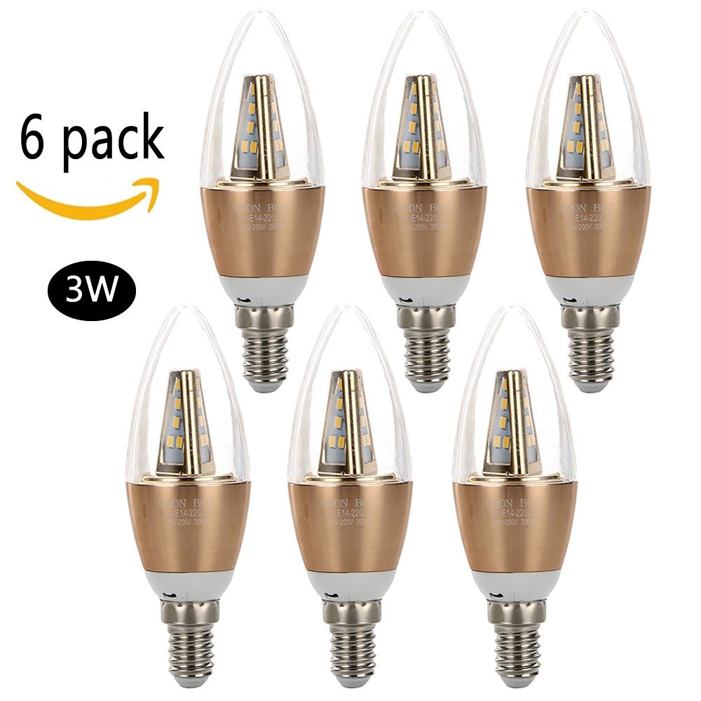 LED Bulbs Candle Bulbs 6Pack E14 Base Not Dimmable LED Lamp for Home Lighting,WarmWhite 3000k Led Light Bulbs,Chandelier,Candle Bulbs, Household Light Bulbs,Decorative Candle Light Bulb … (3)