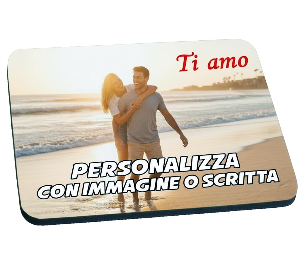 t-shirteria - Tappetino Mouse Personalizzato - Mousepad Idea Regalo per Compleanno, Colleghi di Lavoro - Base Antiscivolo, Facile da Pulire - Perfetto per Postazioni Gaming e di Ufficio - 23x19 cm