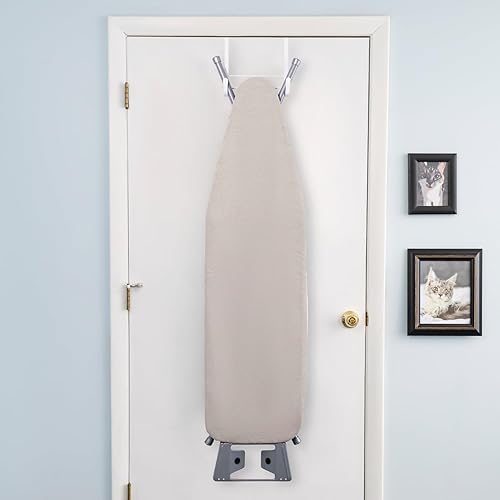 Miniatura 3 de Tabla de planchar de tamaño completo fabricada en Estados Unidos por Seymour Home Products (gris espacial). Incluye soporte de hierro, cubierta y