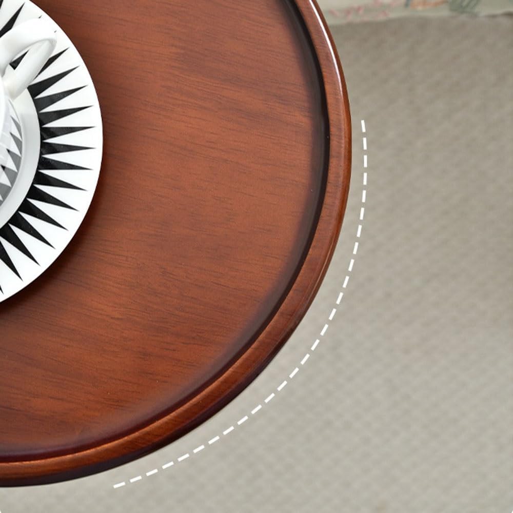 ティーテーブル 木製ラウンド小型サイドテーブル レトロソファサイドテーブル 収納トレイ ソファベッドサイド バルコニー 写真 ティー