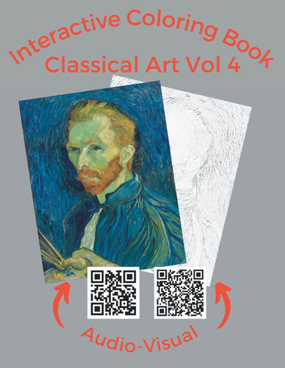Interactive Coloring Book: Classical Art Vol 4 | AI-generated coloring images | QR accessed full-color originals | QR accessed binaural beat meditation music