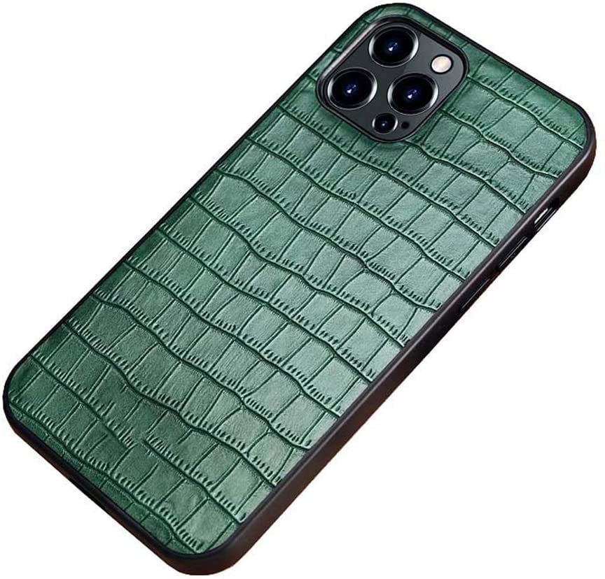 Étui motif crocodile Apple iPhone 12 Pro antichoc cuir vert 6,1 pouces protection