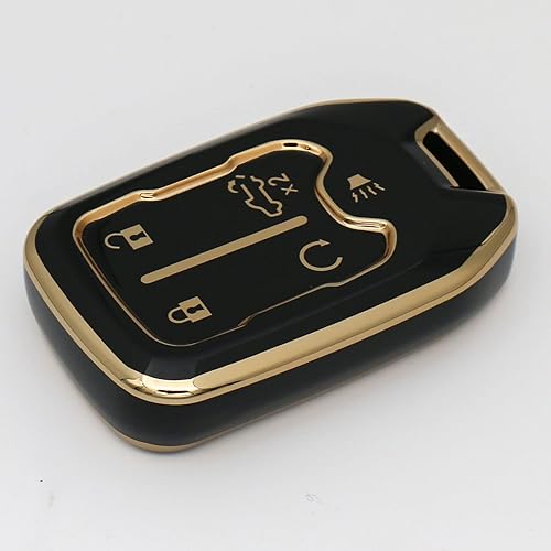 Miniatura 2 de WONYS Funda para llavero GMC para Chevy Silverado GMC Sierra 1500 2500HD 3500HD 5 botones TPU funda para llavero color negro