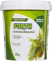 Fertilizante Forth Samambaia, Adubo Mineral, NPK (Nitrogênio, Fósforo, Potássio), 9 Nutrientes, Nutrição Especializada e Completa, Crescimento e Revitalização, Balde, 400g