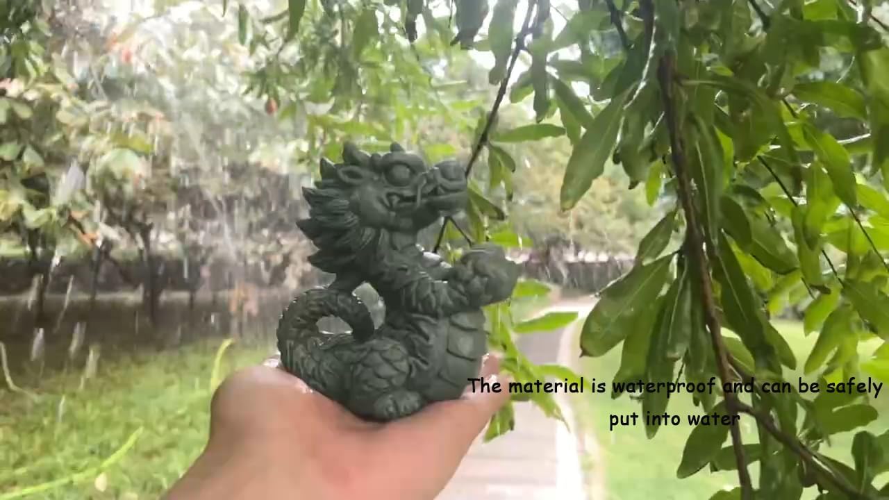 4.3 inch Dragon Statue Decoration,Dragon Garden Decoration,Chinese Dragon Fish Tank Decoration,Office Bookshelf Desk Centerpiece Creative Decoration,Simple Decoration,Good Luck Gift